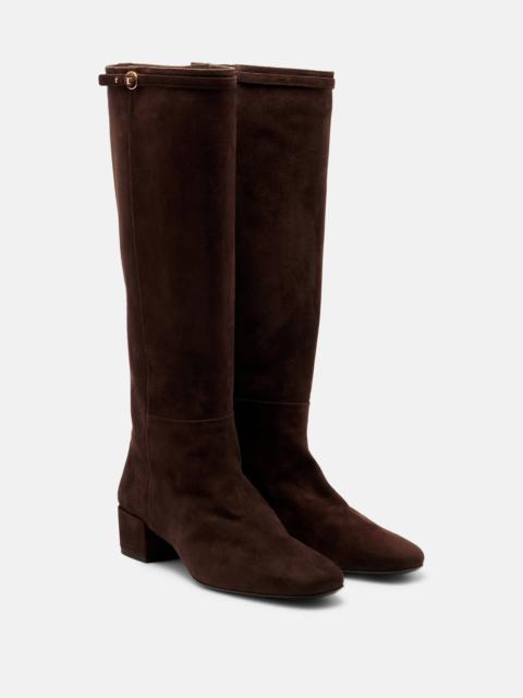 Suede knee-high boots