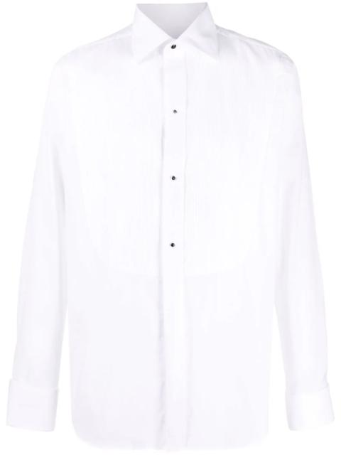 buttoned long-sleeve tuxedo shirt