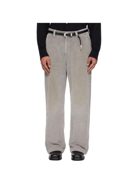 Gray Cord Trousers