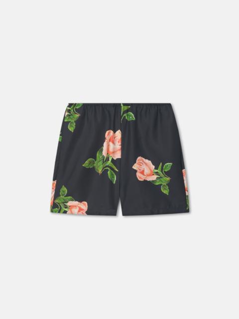 Printed Tailored Silk Twill Shorts