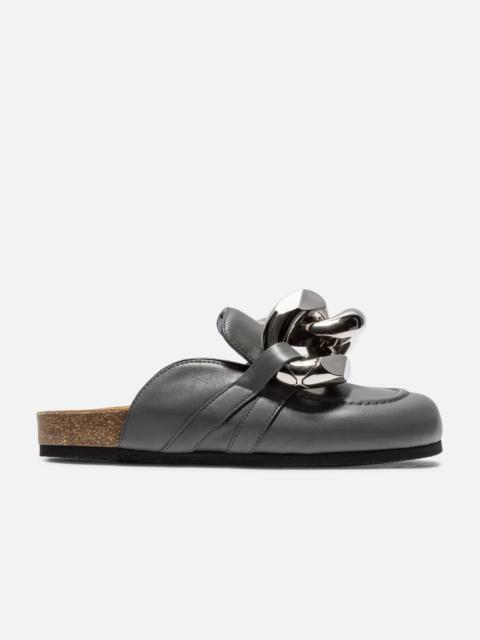 CHAIN LOAFER LEATHER MULES