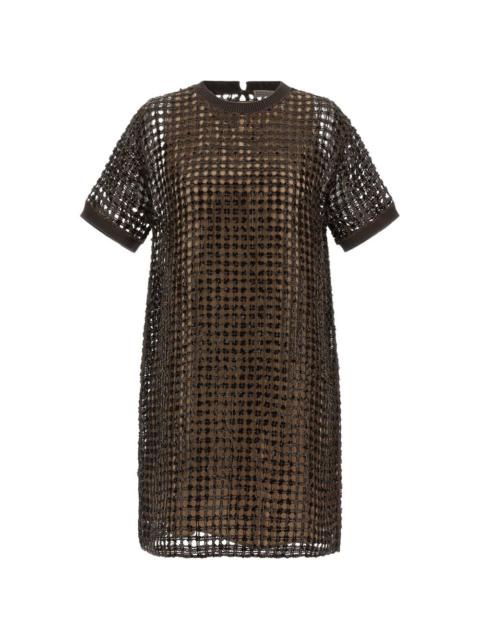 sequinned mesh dress