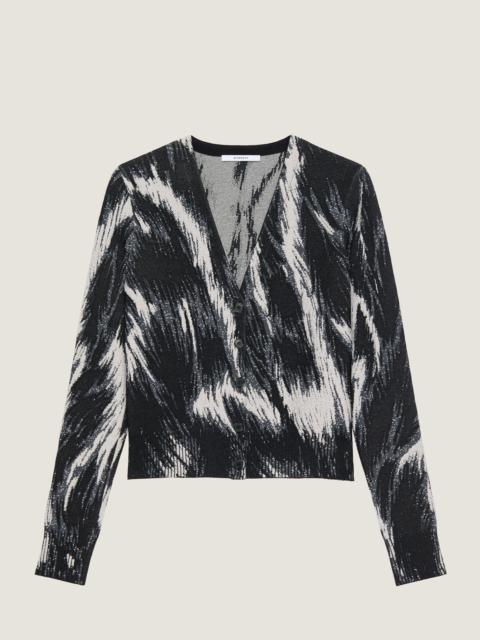 CROPPED CARDIGAN IN ANIMAL JACQUARD VISCOSE