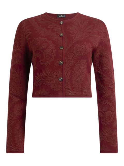 paisley-jacquard cardigan