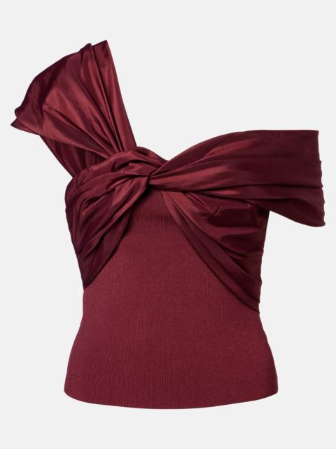 Celiana organza-trimmed knitted top