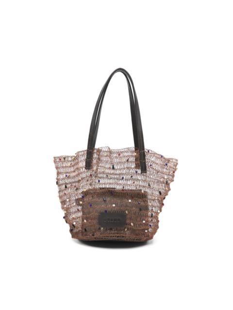Jewel beaded tote bag