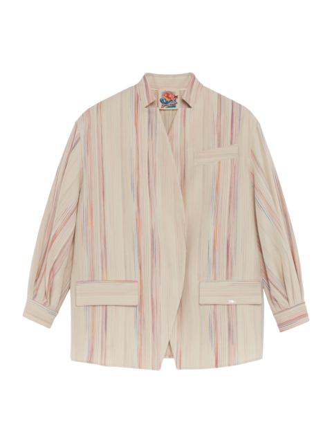 Kimono jacket Rainbow - Jacquard striped cotton