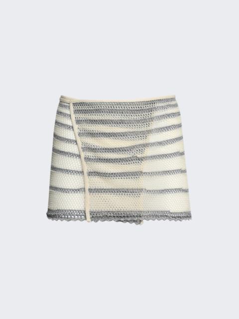 X KNWLS Mariniere Pointelle Mini Skirt Ecru and Navy