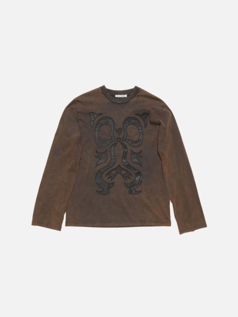 Printed t-shirt - relaxed - Dark brown/black