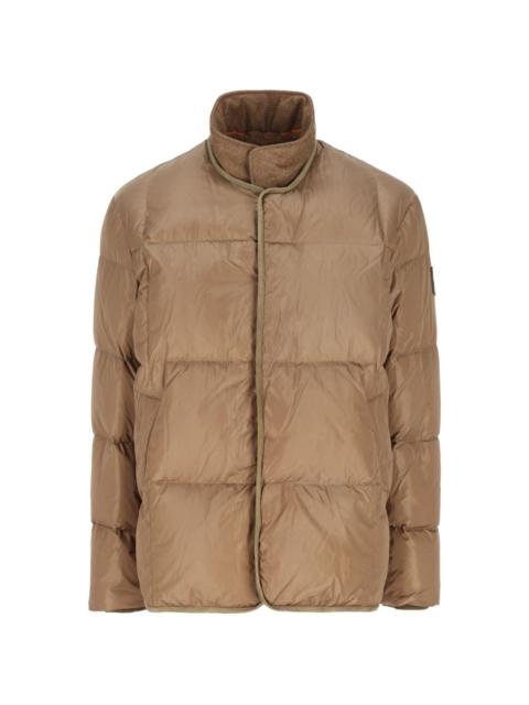 logo-patch quilted coat