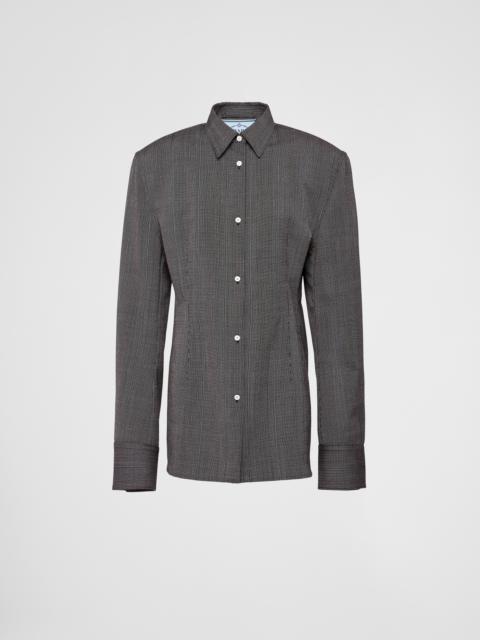 Single-breasted pinstripe wool jacket