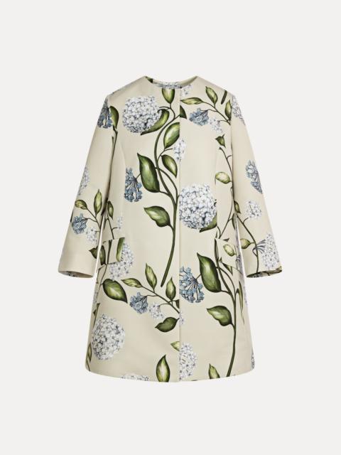 PORCELAIN FLOWER FAILLE COAT