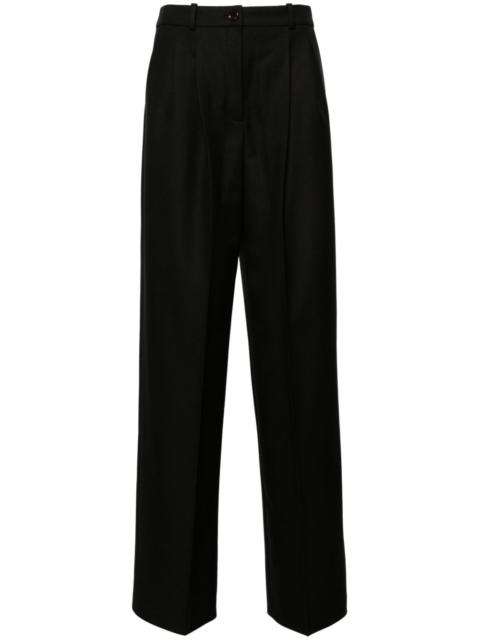 pleat-detailed virgin wool trousers