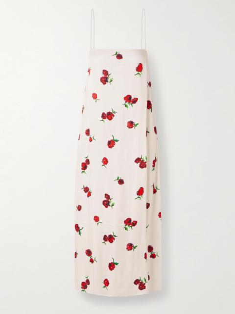 Sicily Printed Satin-twill Midi Dress