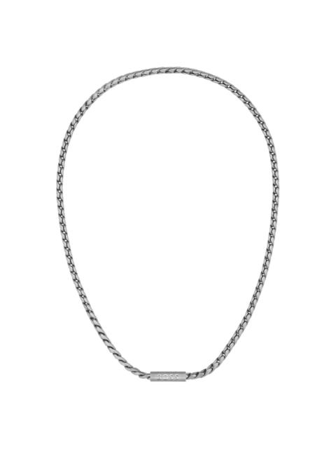SILVER-TONE NECKLACE WITH BRAIDED CHAIN