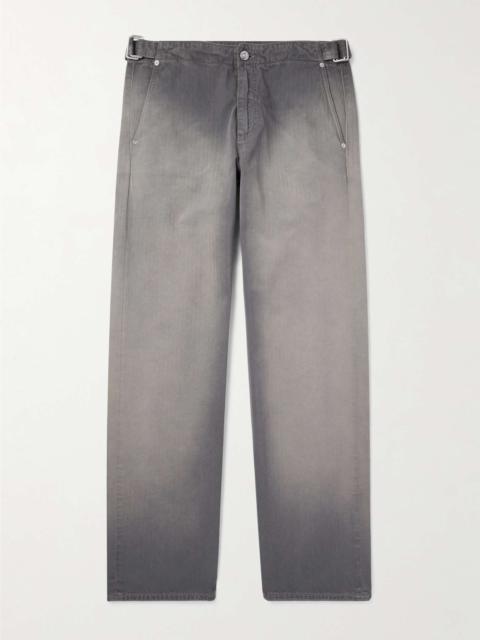 Straight-Leg Herringbone Jeans