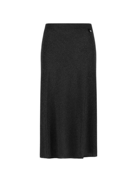 ribbed midi skirt