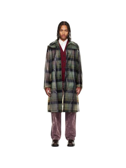 Green Loose Fit Mac Raincoat