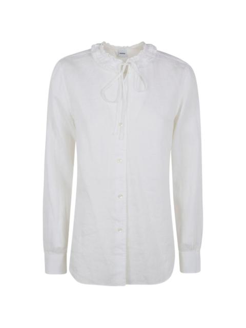 ruffled-collar shirt