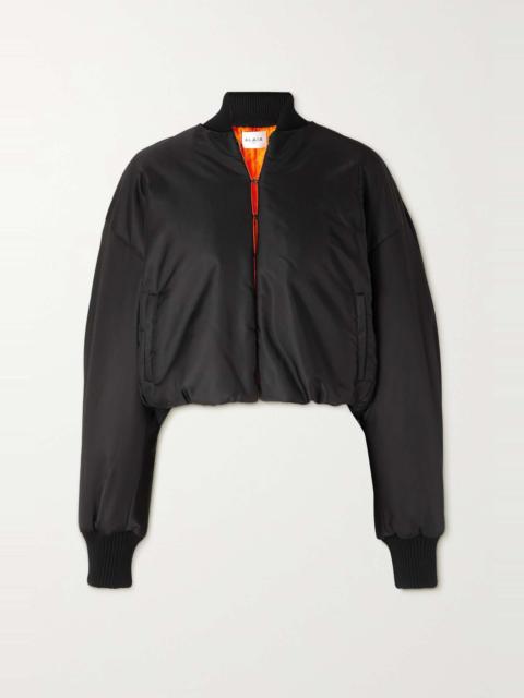 Cropped padded shell bomber