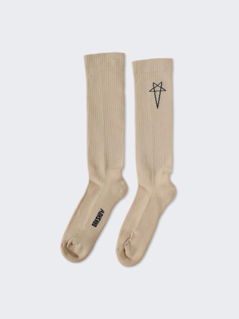 Pentagram Knee High Socks Sand And Black