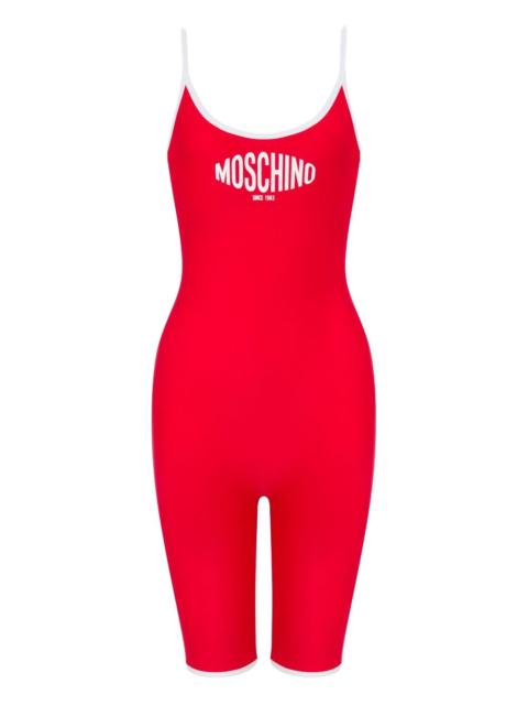 logo-detail sleeveless playsuit