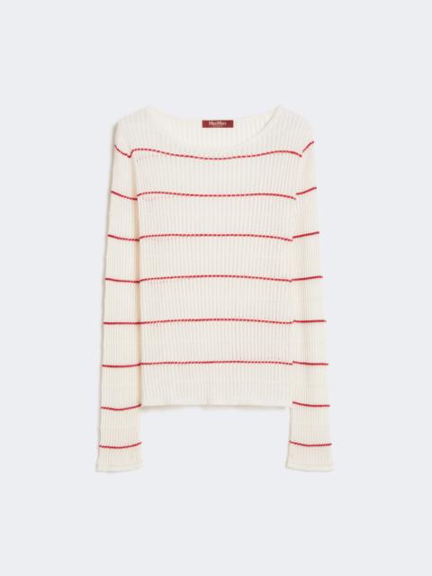 Slim-fit wool and silk sweater - WHITE
