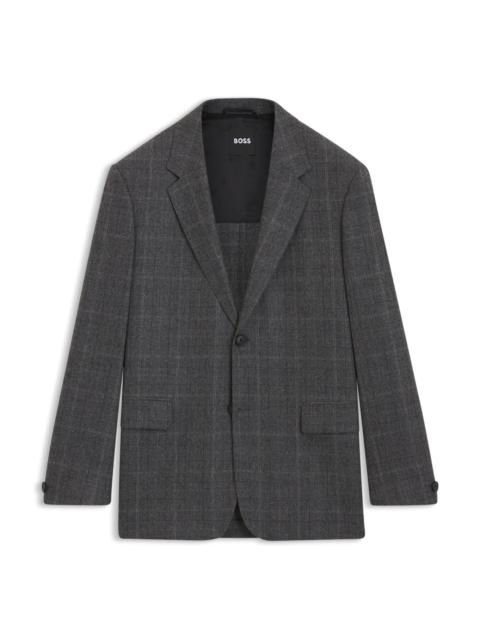 CHECKED RELAXED-FIT JACKET IN STRETCH WOOL