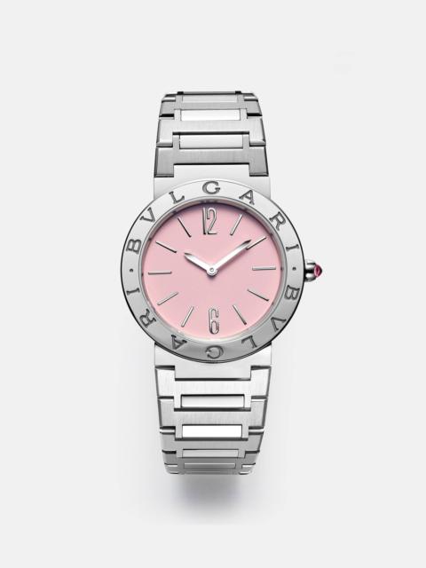 Bvlgari Bvlgari 33mm stainless steel watch with rubellite