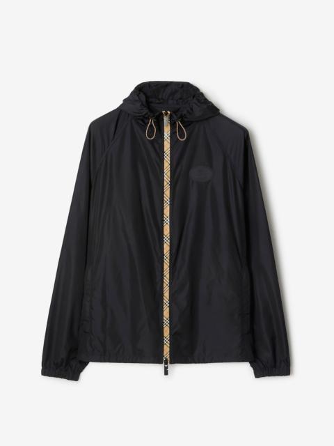 Checker-tape Nylon Hooded Jacket