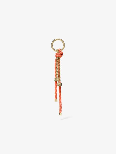 Gold-Tone and Speckled Cord Bag Charm