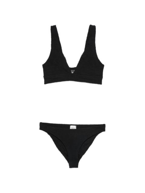 crinkle V-neck swimwear