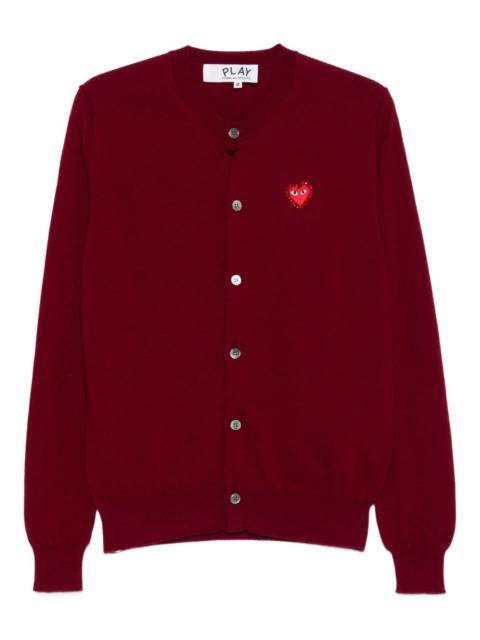 heart-emblem rhinestone-embellishment cardigan
