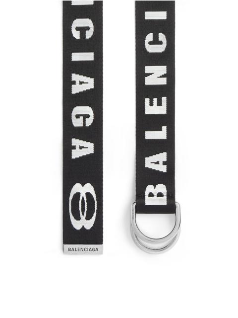 Men's D Ring Belt in Black/white