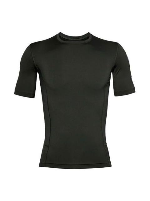 Men's Under Armour Casual Breathable Round Neck Tight Sports Short Sleeve Green 1351815-310