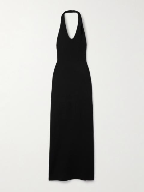 Solari Stretch Recycled-jersey Halterneck Maxi Dress