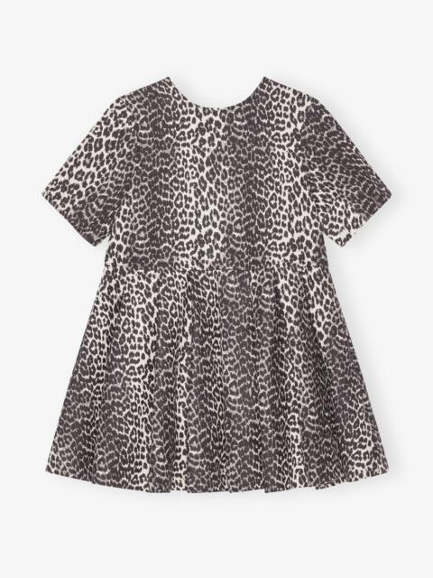 LEOPARD COTTON TWEED MINI DRESS