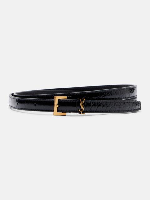 Cassandre croc-effect leather belt