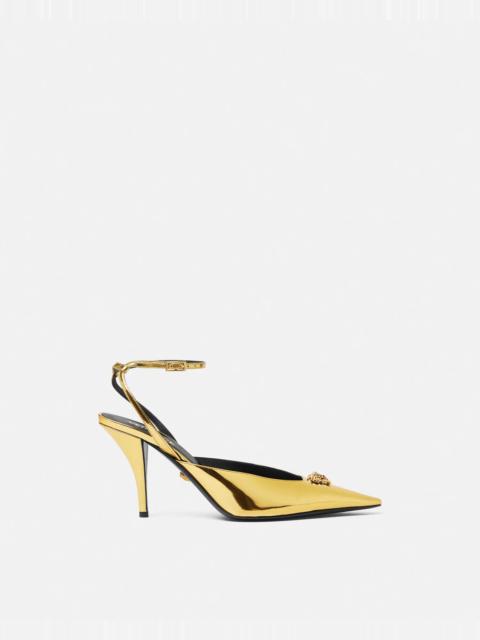 La Medusa Metallic Slingback Pumps 85 mm