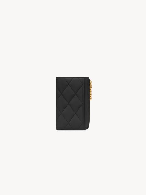 CASSANDRE BIJOU ZIP CARD CASE IN LAMBSKIN
