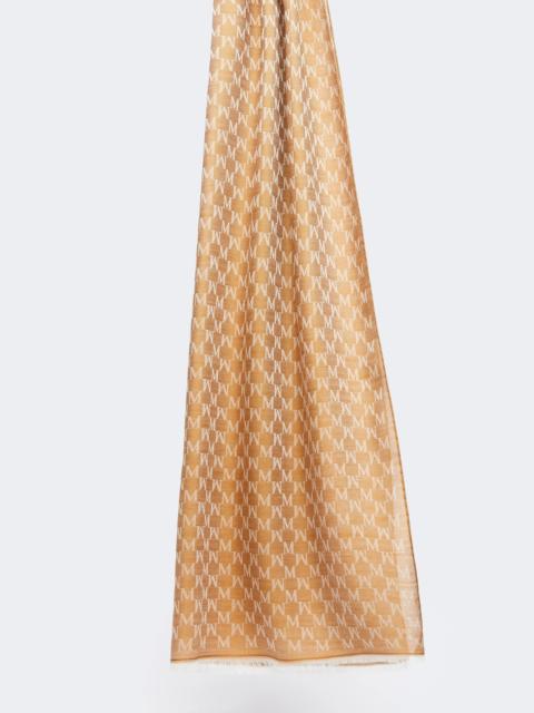 Jacquard wool, cotton and silk stole - BRONZE
