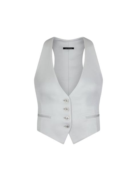 LUSTROUS BARATHEA SILK WOOL WAISTCOAT