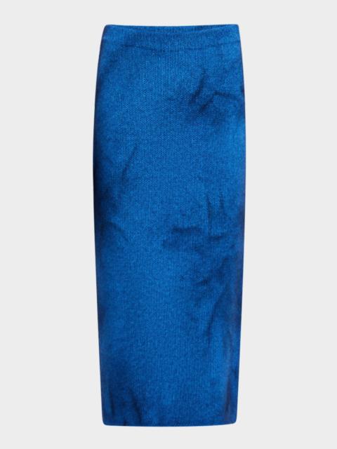 Dorcas Tie-Dye Cashmere Knit Midi Skirt