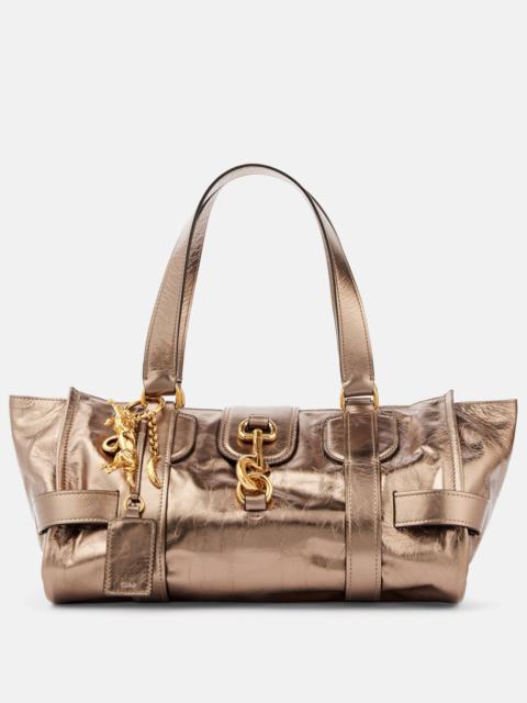 Kerala 25 Large metallic leather tote bag