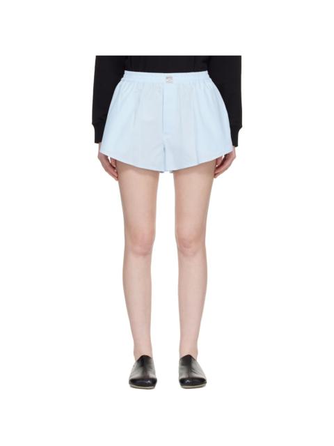 Blue Cotton Poplin Shorts