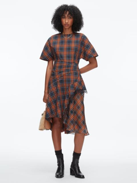Plaid Mix Draped Dress
