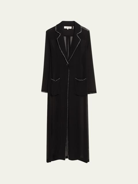 Vesper Crystal-Trim Chiffon Duster