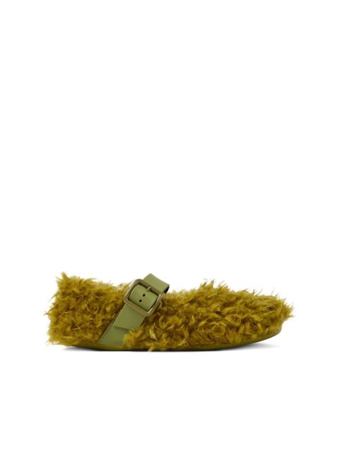 Wabi furry buckle flat pumps