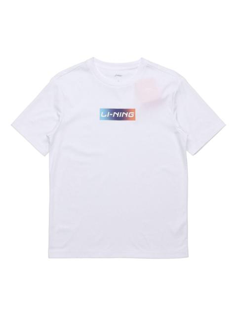 Li-Ning Box Logo T-shirt 'White' AHSQ326-1