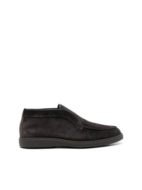 slip-on suede ankle boots